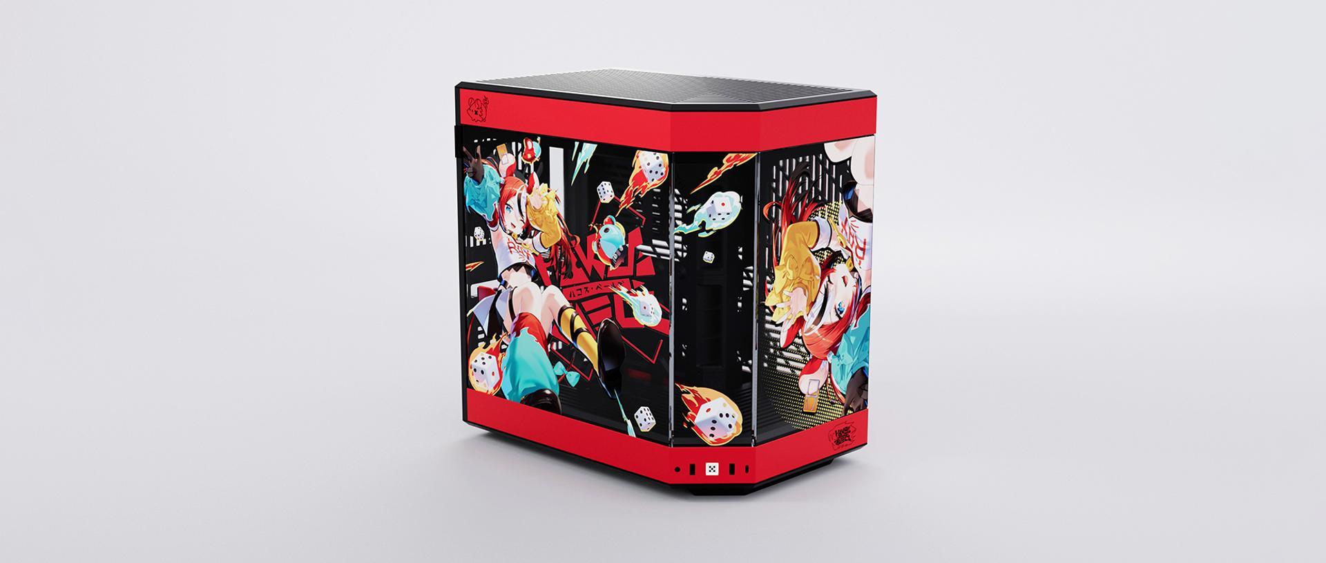 Hyte Hakos Baelz Y60 Mid-Tower ATX Modern Aesthetic Case (Black/Red) + Desk Pad Bundle - DataBlitz