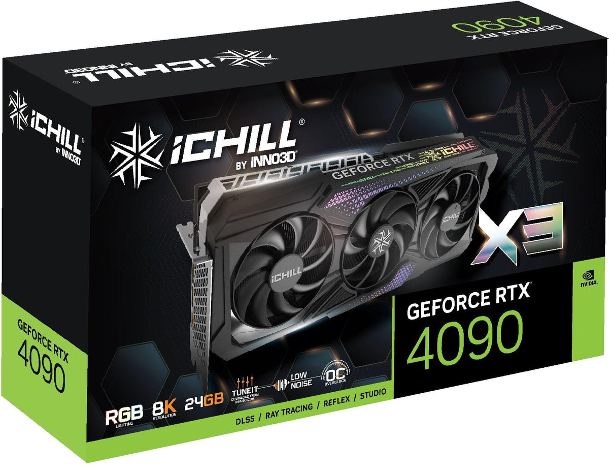 INNO3D GeForce RTX 4090 ICHILL X3 24GB GDDR6X Graphics Card (C40903-246XX-1833VA47) - DataBlitz