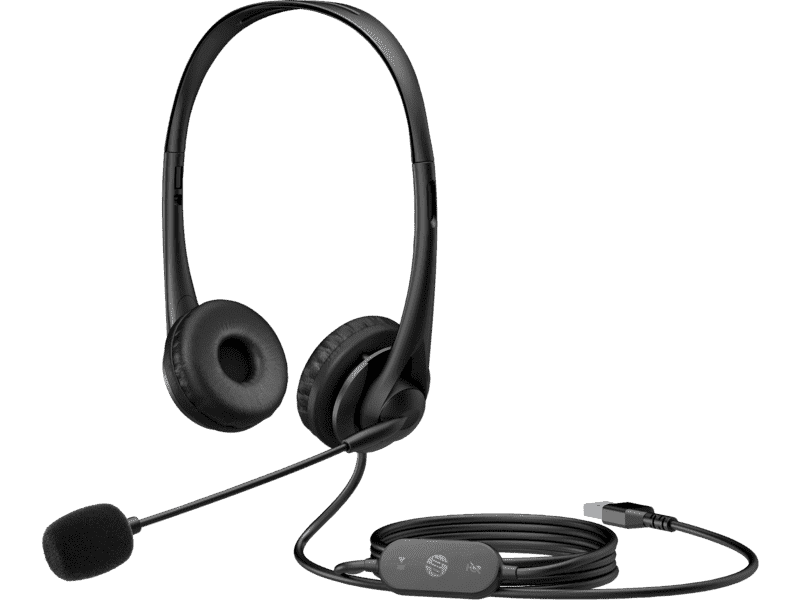 HP STEREO USB HEADSET G2 (BLACK) (428H5AA) - DataBlitz