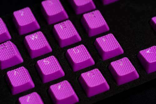 TAIHAO RUBBER DOUBLE SHOT BACKLIT GAMING KEYCAPS SET FOR CHERRY MX SWITCH TYPE (22-KEYS) (NEON PURPLE MYSTERY) - DataBlitz