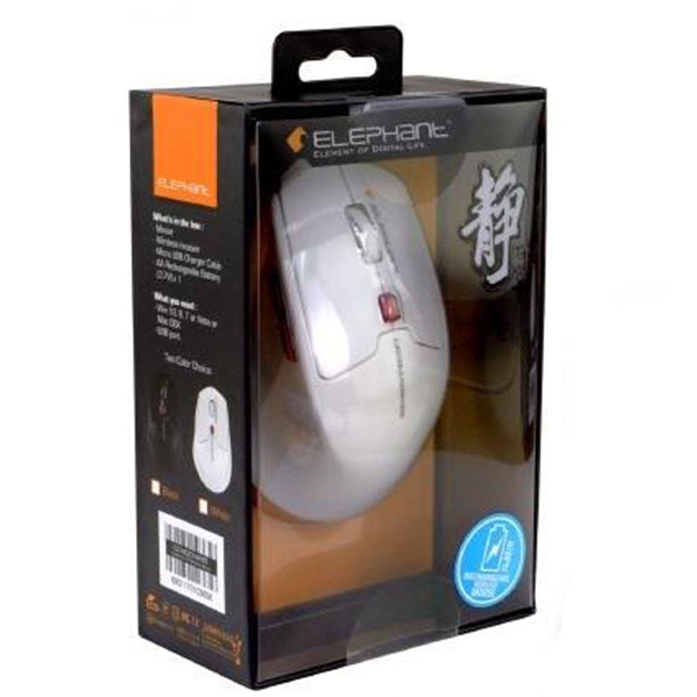 Elephant 2.4G Rechargeable Wireless Mouse (ELE-M523-White) - DataBlitz