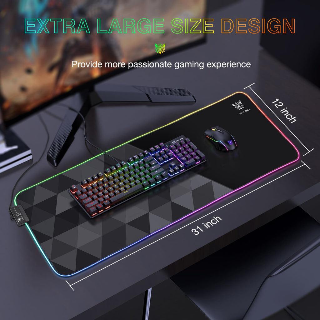 Onikuma G6 RGB Glowing Mouse Pad 800X300X4MM (MP006) (Black) - DataBlitz