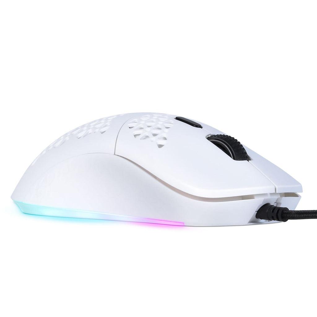 Onikuma CW911 RGB Wired Optical Gaming Mouse Honeycomb Shell (White) - DataBlitz