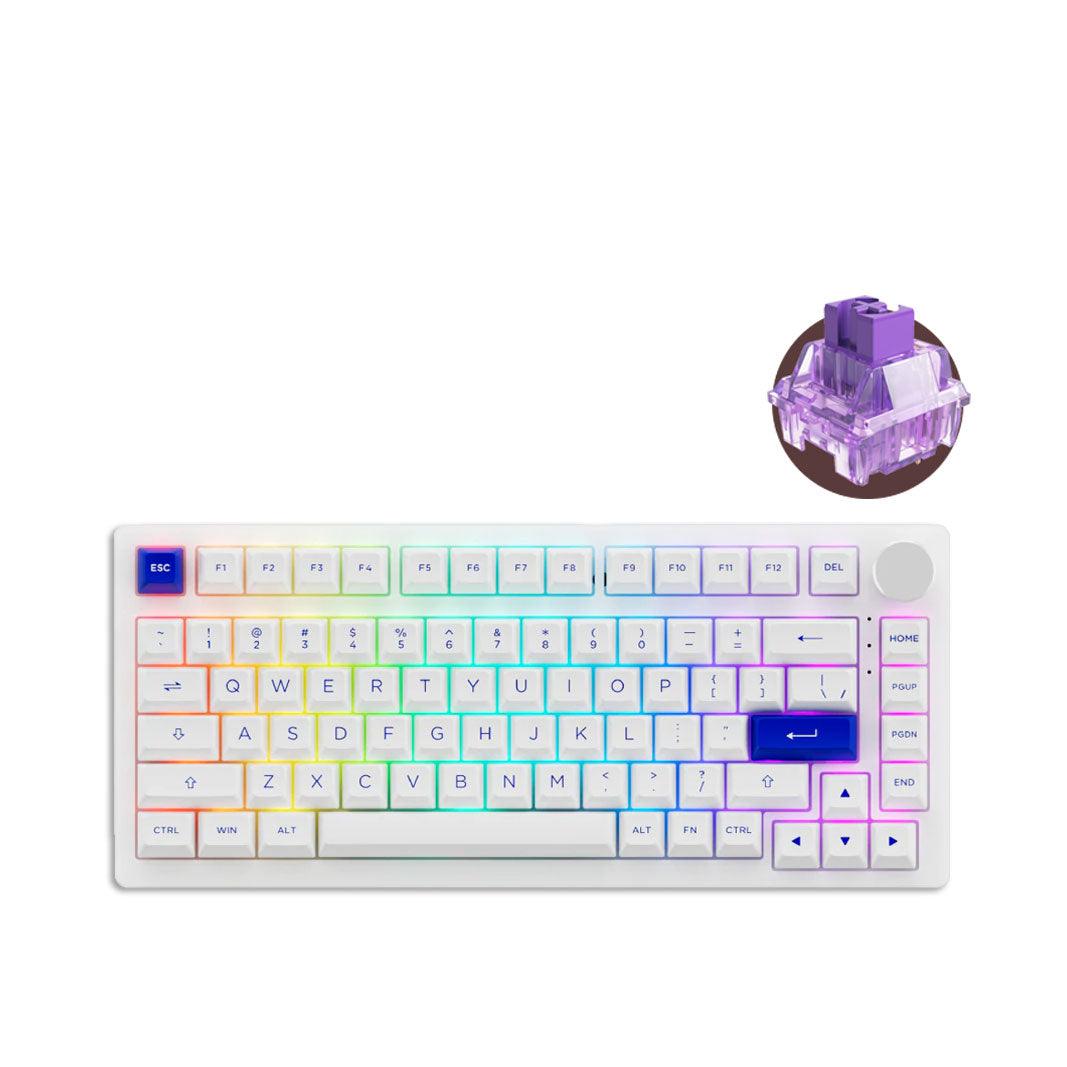 AKKO PC75B Plus Blue On White RGB Mechanical Keyboard (Akko CS Jelly Purple) - DataBlitz