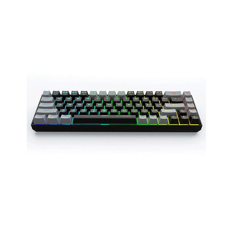 E-YOOSO Z-686 RGB 68 Keys Hot Swappable Mechanical Keyboard Black/Gray (Red Switch) - DataBlitz