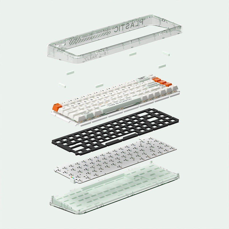 MelGeek MOJO68 Plastic See-Through Custom Programmable Mechanical Keyboard (Gateron Pro Brown) - DataBlitz