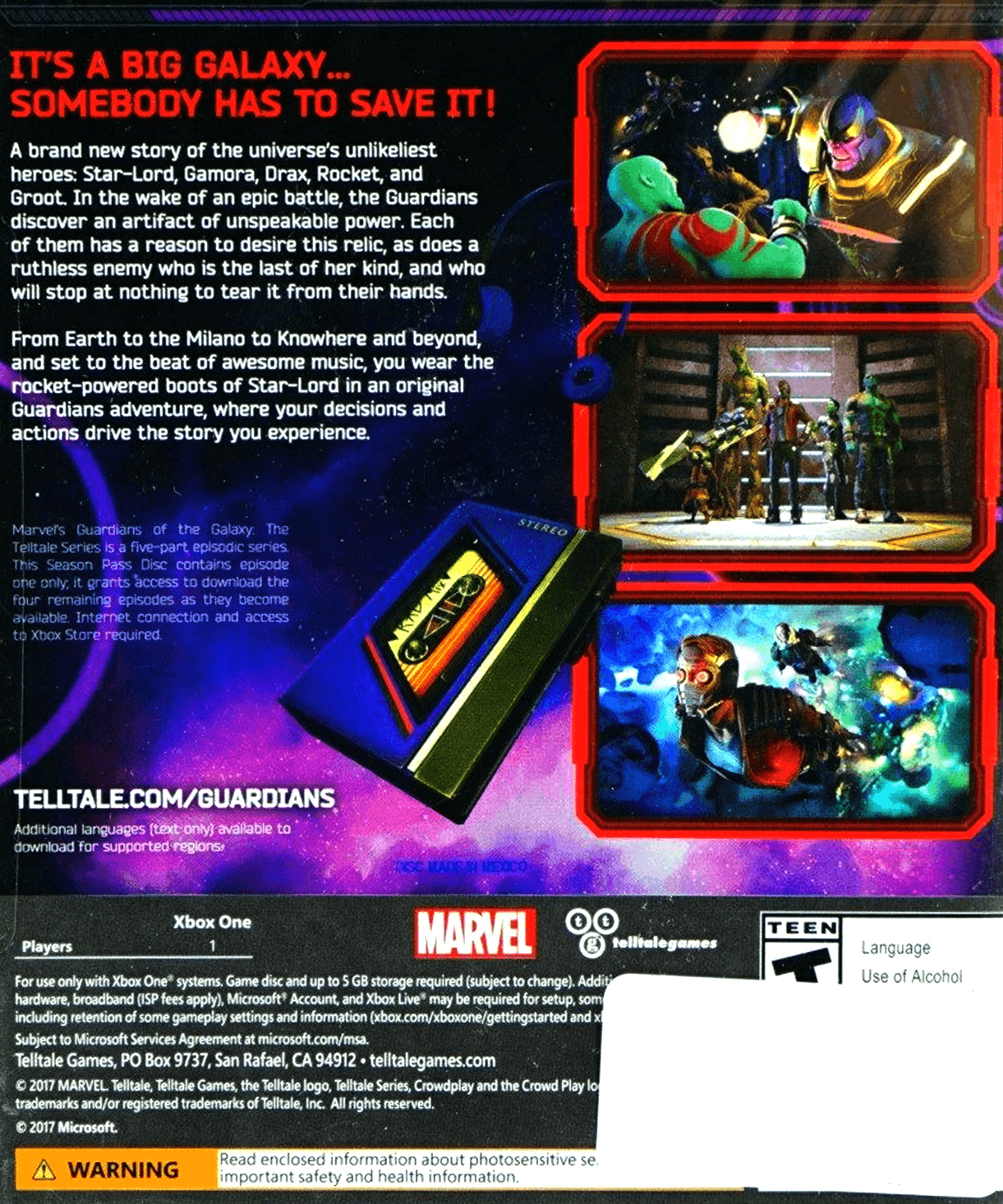 XBOXONE MARVEL GUARDIANS OF THE GALAXY THE TELLTALE SERIES (US) - DataBlitz