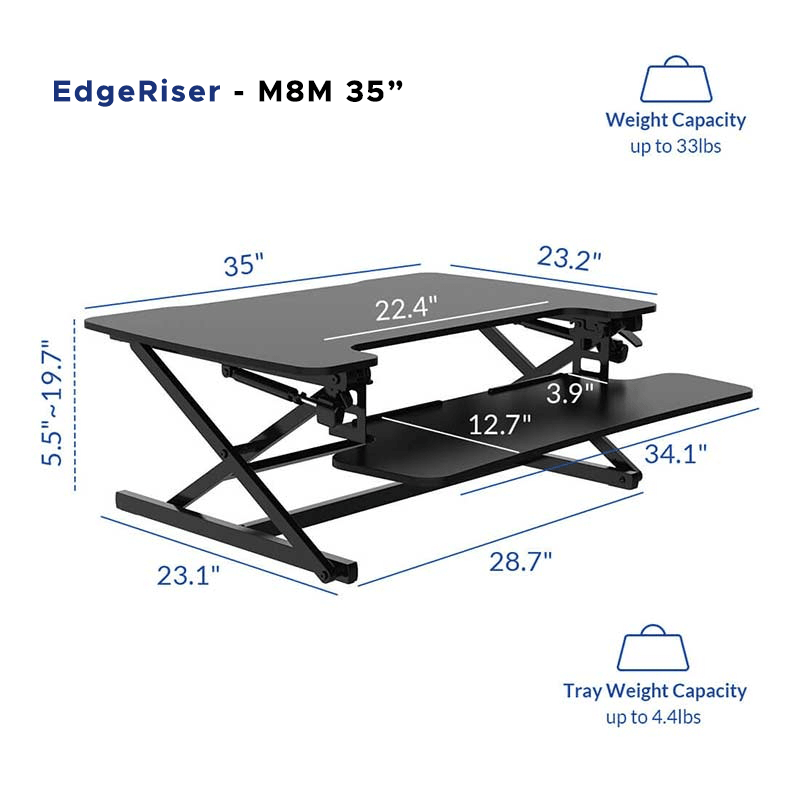 FLEXISPOT STANDING DESK CONVERTER 35-INCHES (M8M-BLACK) - DataBlitz