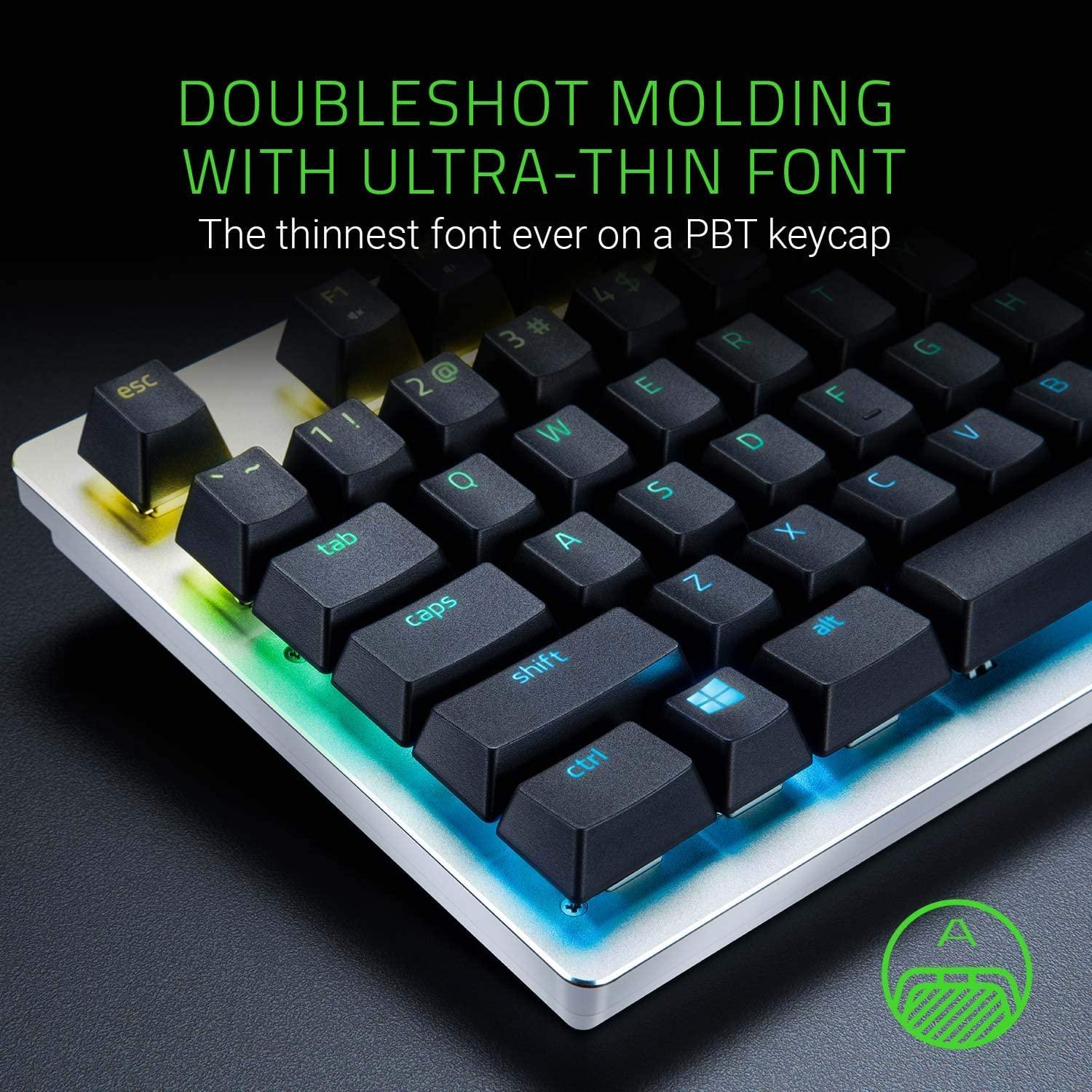 RAZER PBT KEYCAP UPGRADE SET FOR MECHANICAL AND OPTICAL KEYBOARDS DOUBLESHOT KEYCAPS MERCURY WHITE - DataBlitz