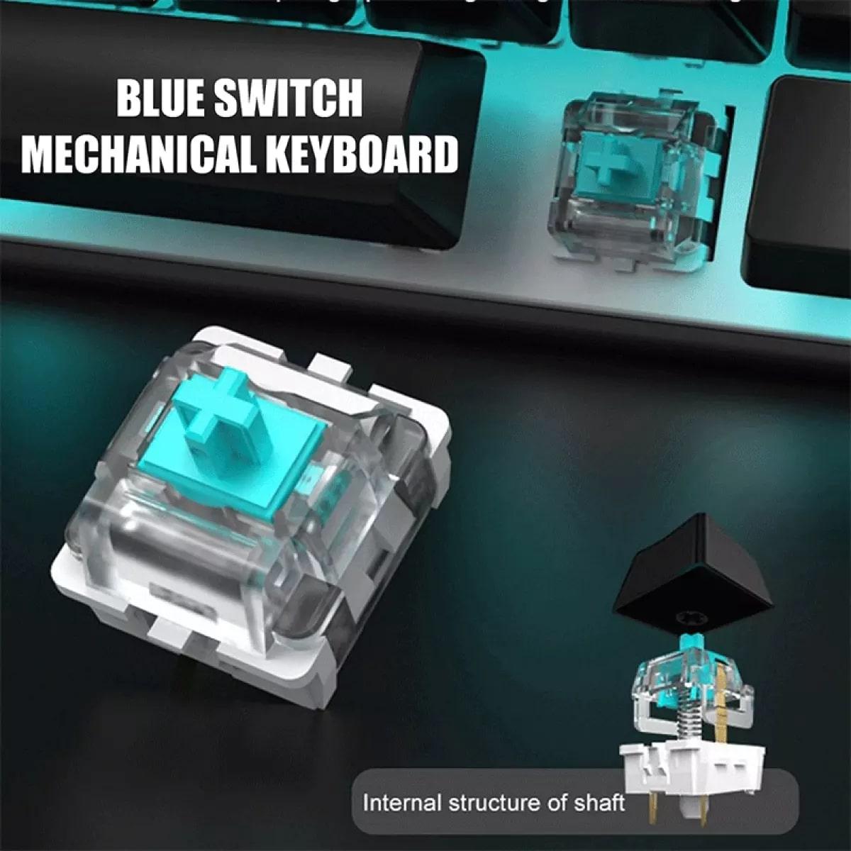 LECOO GK301 WIRED GAMING METAL GRAY KEYBOARD (BLUE SWITCH) - DataBlitz