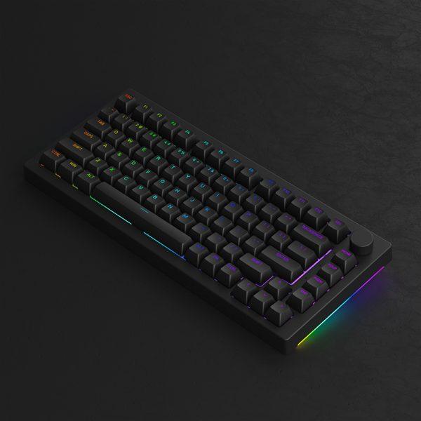 AKKO 5075S Shine-Through RGB Hot-Swappable Mechanical Keyboard Black (AKKO CS Wine Red) - DataBlitz