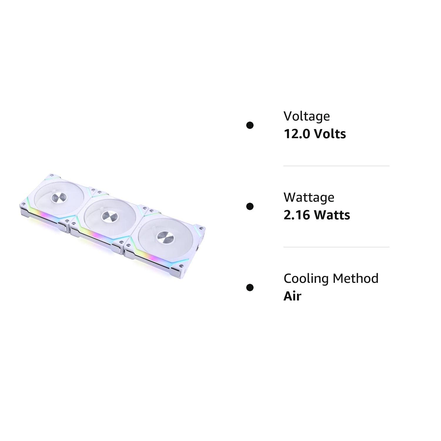 Lian Li Uni Fan SL120 V2 RGB Revolutionized Daisy-Chain ARGB Fan 120MM Triple Pack (White) 