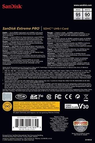  SanDisk 32GB Extreme Pro SDSDXXO-032G-GN4IN SDHC Memory Card  C10 U3 V30 UHS-I