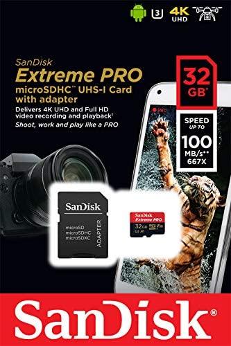 Sandisk Extreme Pro 32GB MICROSDHC UHS-1 Card With Adapter (SDSQXCG-032G-GN6MA) - DataBlitz