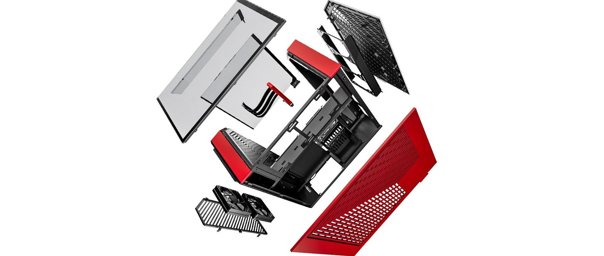 Hyte Y60 Dual Chamber Mid-Tower ATX Modern Aesthetic Case (Black/Red) - DataBlitz