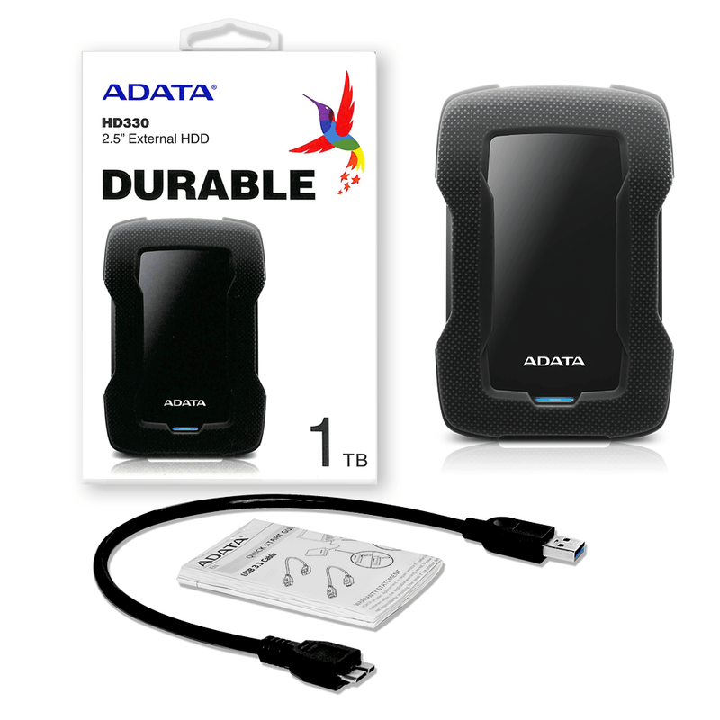 Adata HD330 Shock-Proof External Hard Drive 1TB (Black) - DataBlitz