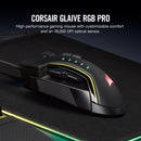 CORSAIR GAMING GLAIVE RGB PRO COMFORT FPS/MOBA GAMING MOUSE WITH INTERCHANGEABLE GRIPS (BLACK) - DataBlitz