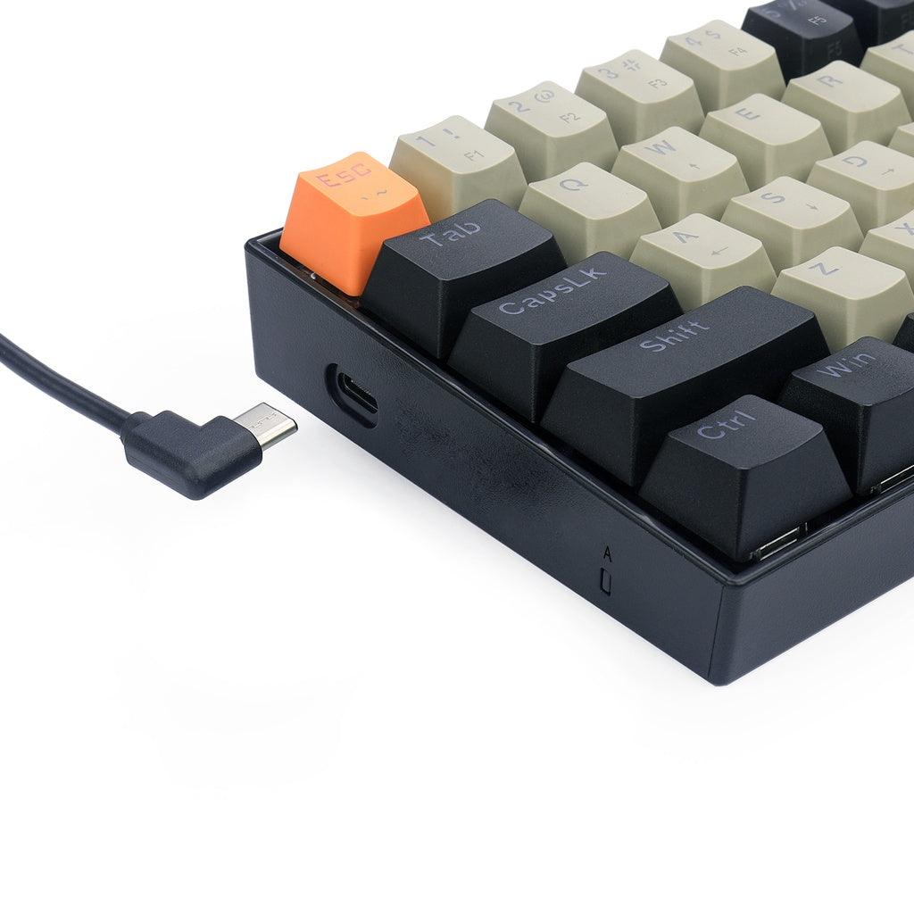 REDRAGON LAKSHMI K606 DETACHABLE WIRE MECHANICAL KEYBOARD (ORANGE GREY BLACK) DUST-PROOF BROWN SWITCH - DataBlitz
