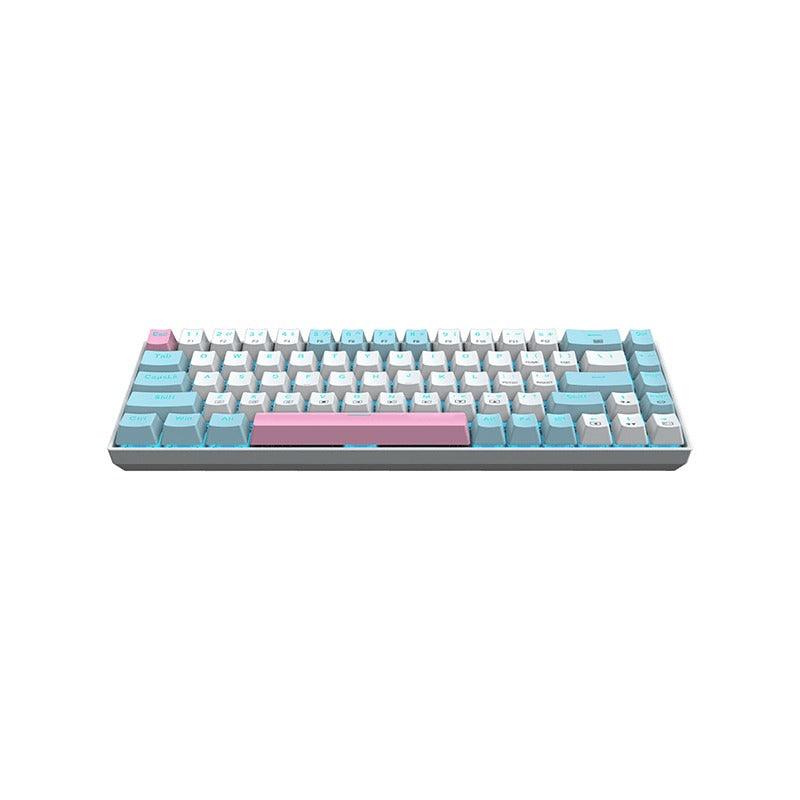 E-YOOSO Z-686 Single Light 68 Keys Hot Swappable Mechanical Keyboard White/Blue (Blue Switch) - DataBlitz