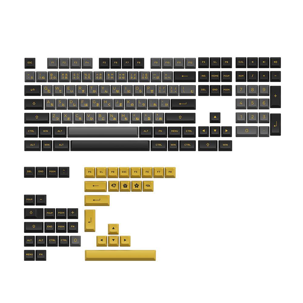 AKKO BLACK & GOLD HIRAGANA VERSION PBT KEYCAPS SET ASA 158 KEYS - DataBlitz