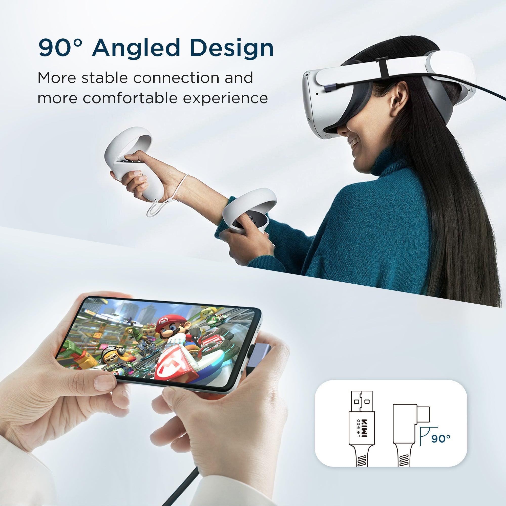 KIWI Design Aluminum Housing USB 3.2 Link Cable For Oculus Quest 2 (Black) (KW-QC-7-US) - DataBlitz