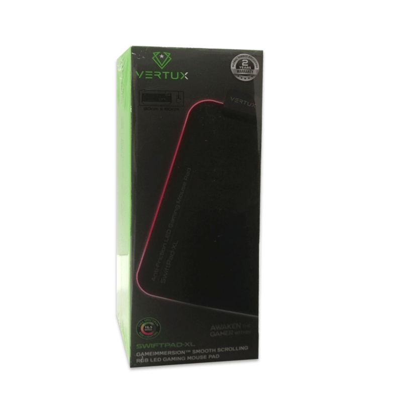 Vertux Swiftpad-XL Gameimmersion Smooth Scrolling RGB LED Gaming Mouse Pad Black - DataBlitz