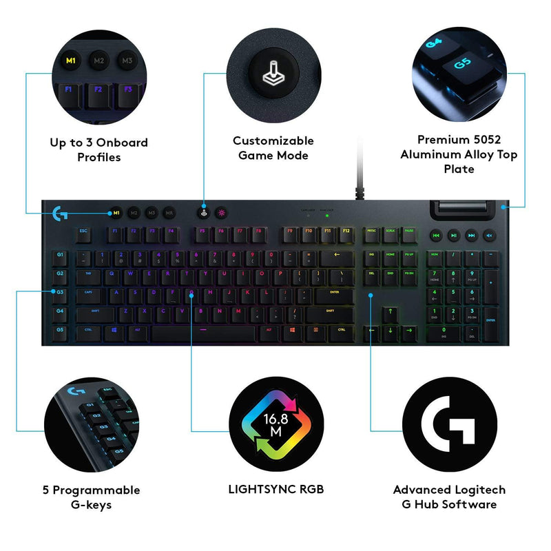 LOGITECH G813 LIGHTSYNC RGB MECHANICAL GAMING KEYBOARD (GL TACTILE SWITCH) - DataBlitz