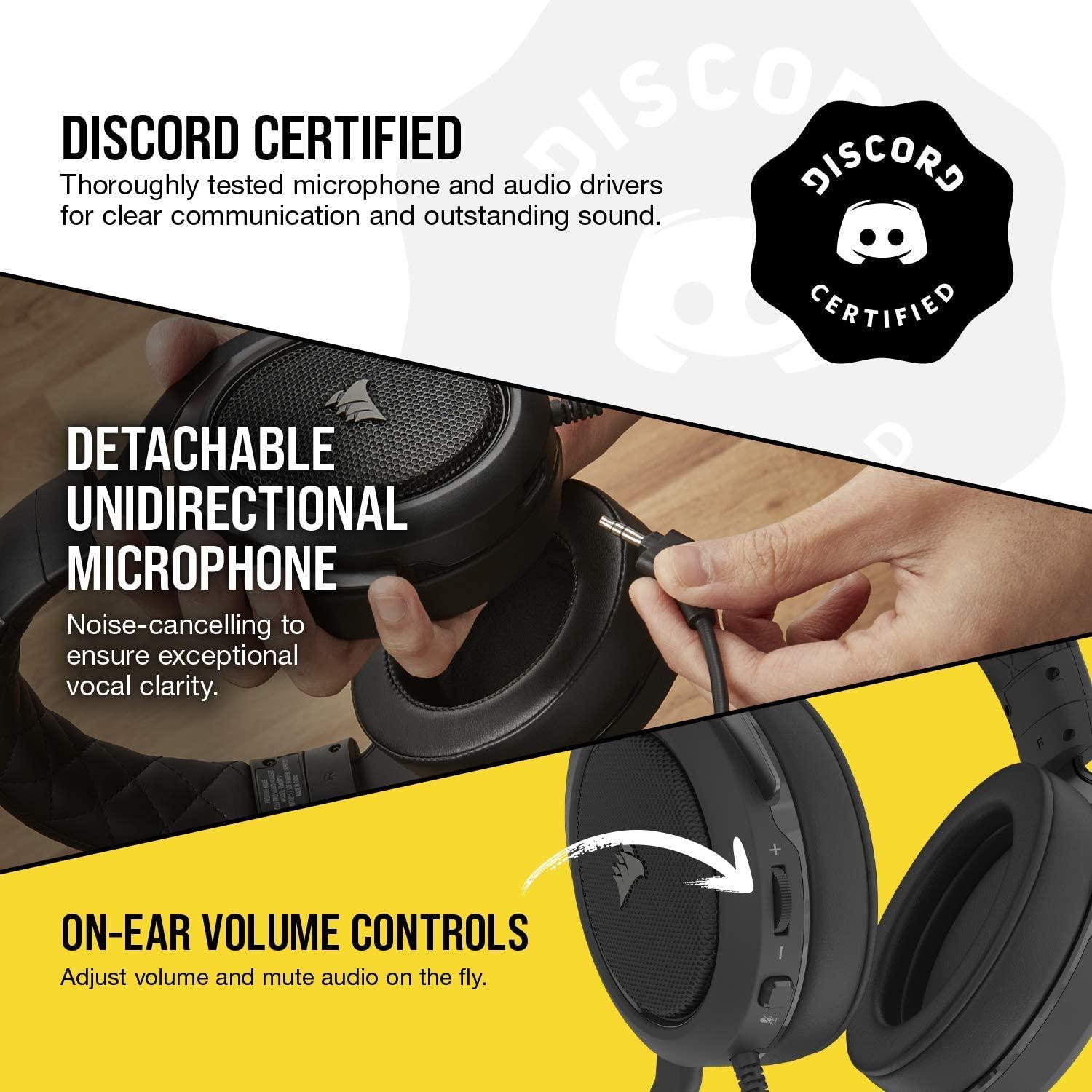 CORSAIR HS50 PRO STEREO GAMING HEADSET (CARBON) - DataBlitz