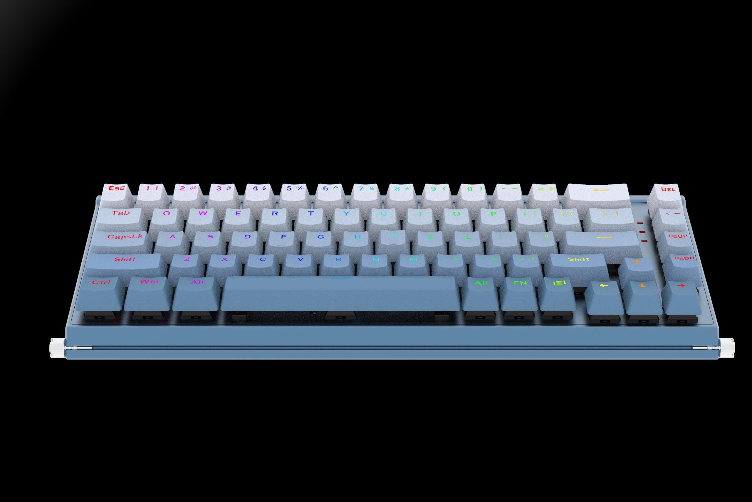 Redragon Shaco 60% Aluminum RGB Mechanical Keyboard With Tablet/Cellphone Stand & Palm Rest (Dust-Proof Outemu Red Switch) (Blue White) (K641B-BW-RGB) - DataBlitz