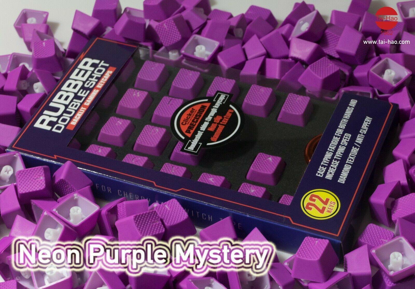 TAIHAO RUBBER DOUBLE SHOT BACKLIT GAMING KEYCAPS SET FOR CHERRY MX SWITCH TYPE (22-KEYS) (NEON PURPLE MYSTERY) - DataBlitz