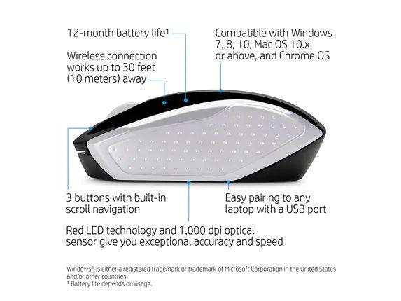 HP 200 WIRELESS MOUSE (PIKE SILVER) (2HU84AA) - DataBlitz