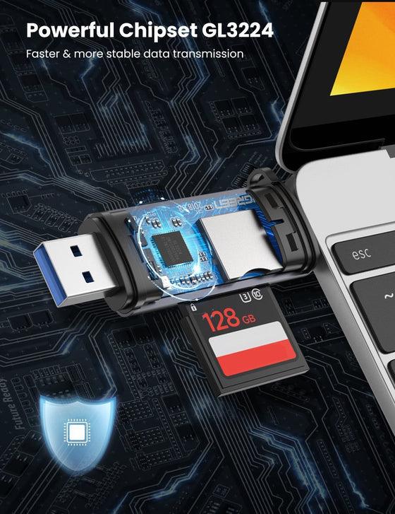 UGREEN USB-C/USB-A TO TF/SD 3.0 Card Reader With USB Power (Gray)  (CM185/50706)