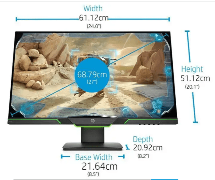 HP 8AG17AA X27I 27" GAMING MONITOR - DataBlitz