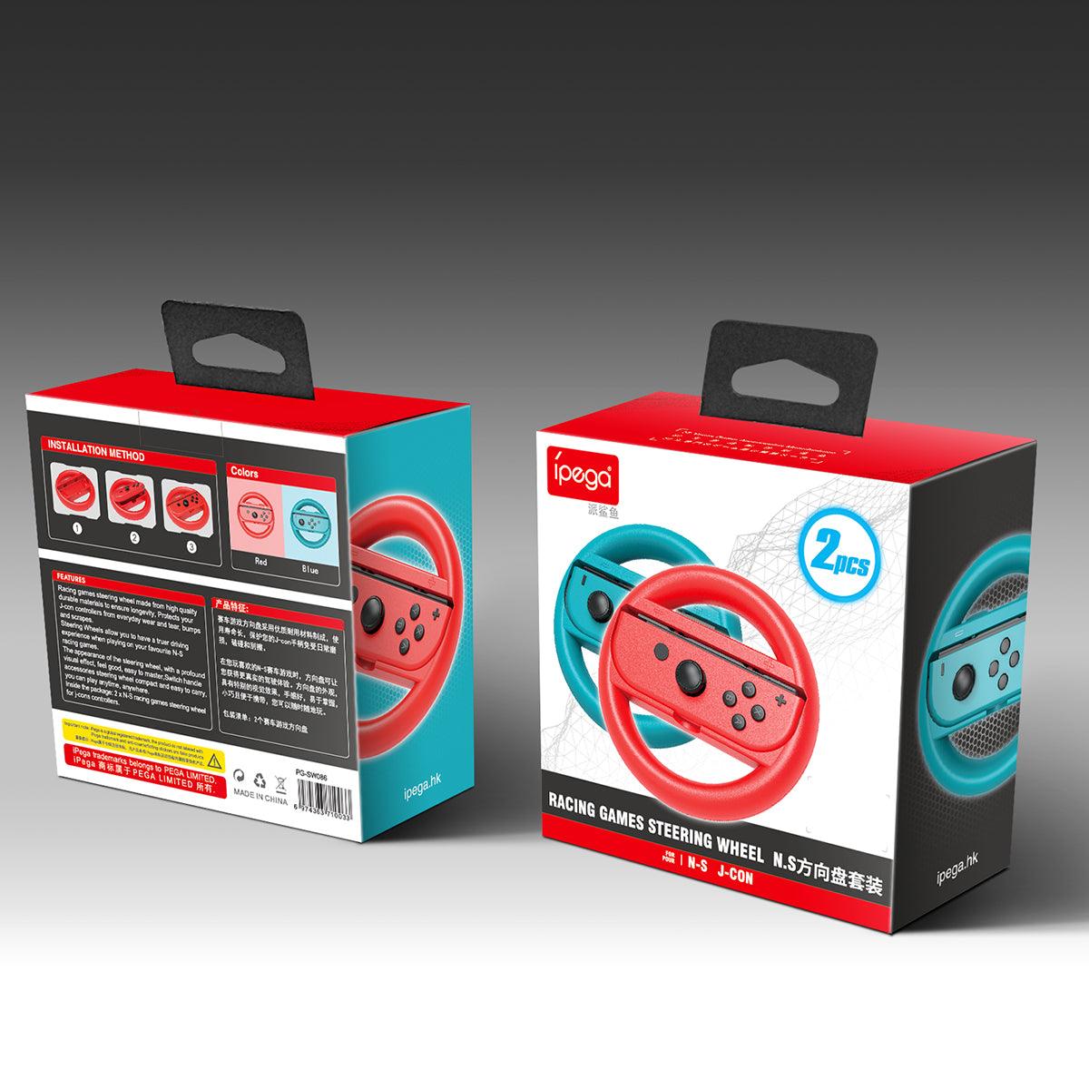 IPEGA RACING GAMES STEERING WHEEL 2 PCS FOR N-SWITCH JOY-CON (RED/BLUE) (PG-SW086) - DataBlitz