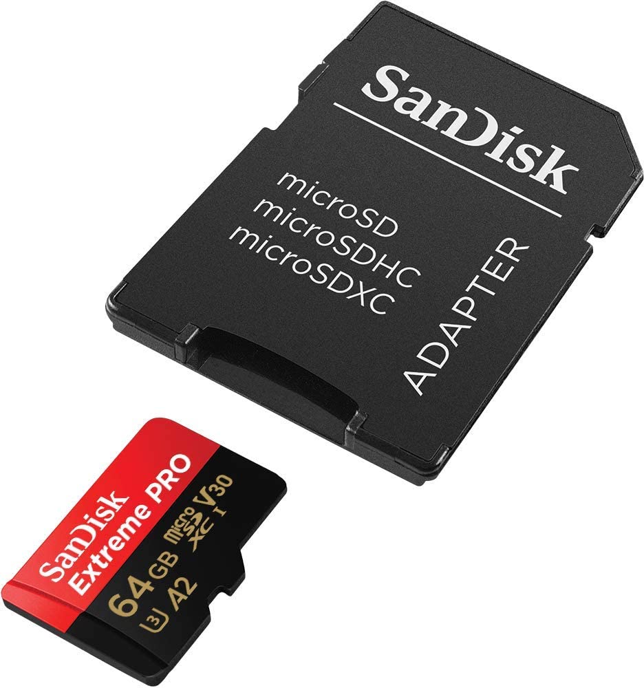 Sandisk Extreme Pro 64GB MicroSDXC UHS-1 Card With Adapter  (SDSQXCY-064G-GN6MA)