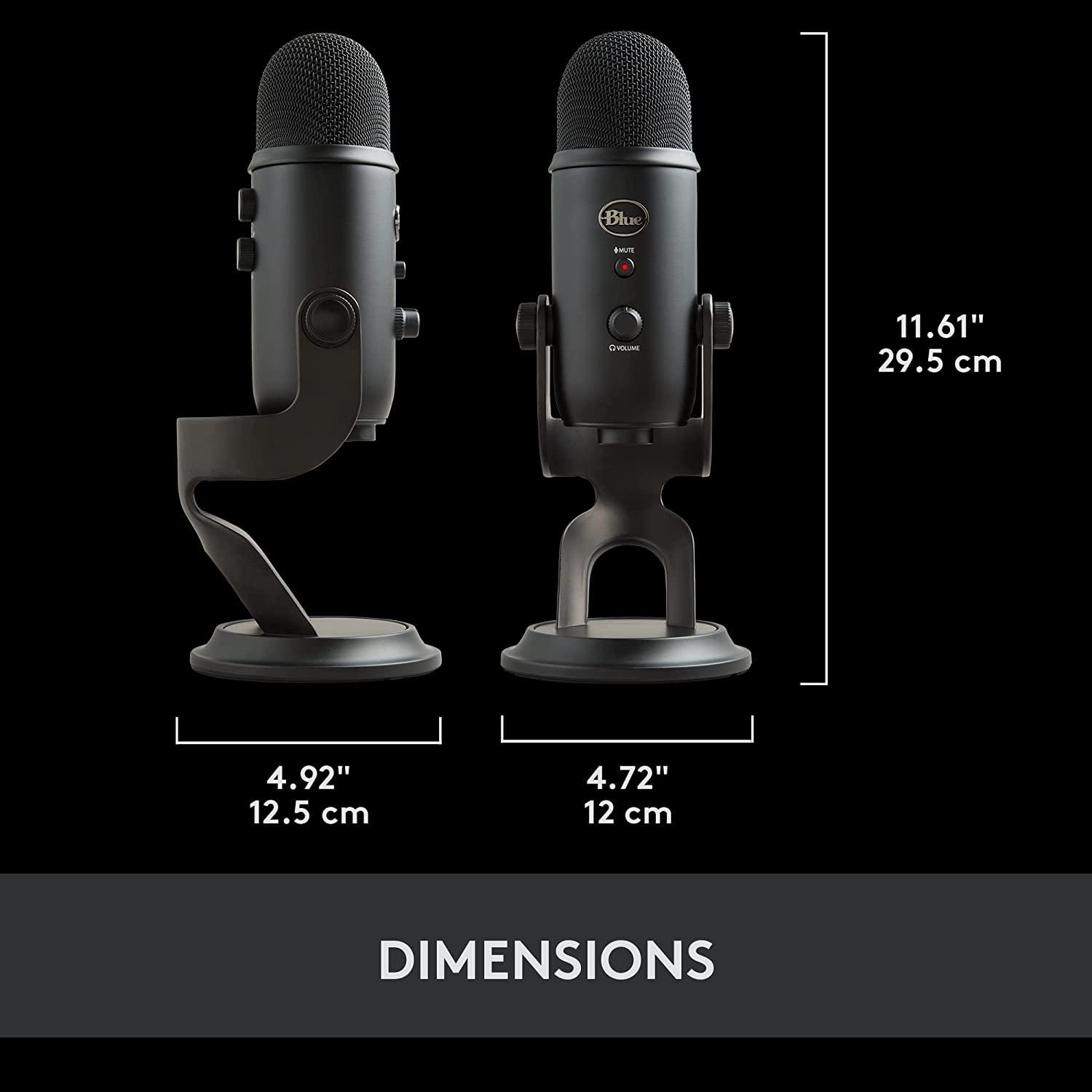 LOGITECH BLUE YETI PREMIUM MULTI-PATTERN USB MICROPHONE FOR RECORDING/ STREAMING/ PODCASTING/ GAMING (BLACKOUT) - DataBlitz