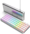 Royal Kludge RK61 Pro Tri-Mode RGB 61 Keys Hot Swappable Mechanical Keyboard Silver/White (Gateron Red Switch) - DataBlitz