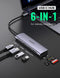 UGREEN USB-C 6-IN-1 MULTIFUNCTIONAL ADAPTER (SPACE GRAY) (CM195/70411) - DataBlitz