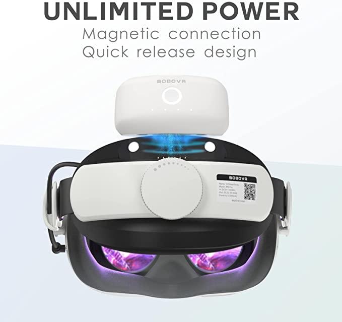 BOBOVR M1 Pro Battery Pack Head Strap For Oculus Quest2 (INCLUDES 5200MAH Replaceable Hot Swap Power Bank Accessories) - DataBlitz