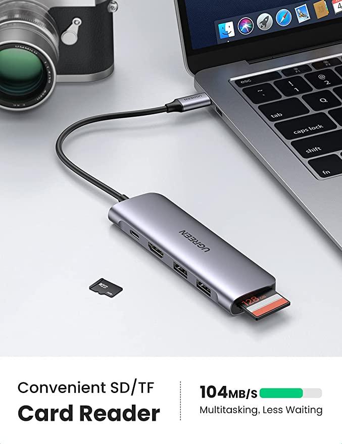 UGREEN USB-C 6-IN-1 MULTIFUNCTIONAL ADAPTER (SPACE GRAY) (CM195/70411) - DataBlitz