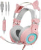 Royal Kludge RK-E9000 With Mic Noise Cancelling RGB Lights Gaming Headset (Pink) - DataBlitz