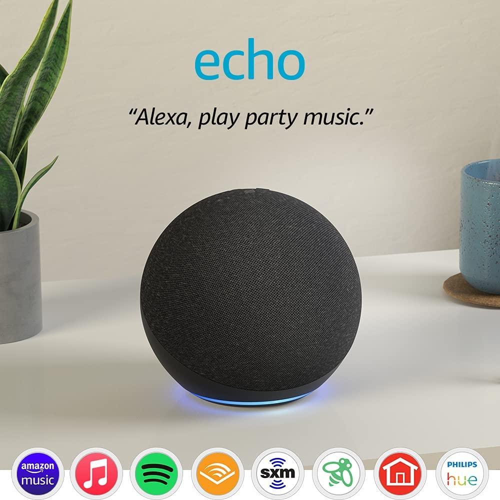 ECHO 4TH GEN SMART SPEAKER HOME HUB WITH ALEXA (GLACIER WHITE /  CHARCOAL / TWILIGHT BLUE)