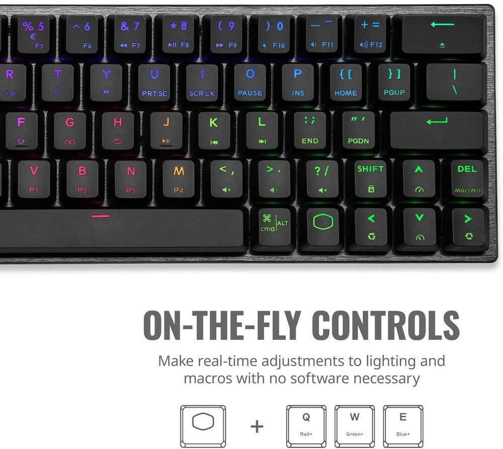 COOLER MASTER SK622 WIRELESS 60% MECHANICAL KEYBOARD SPACE GRAY WITH LOW PROFILE SWITCHES (BLUE RGB CLICKY) - DataBlitz