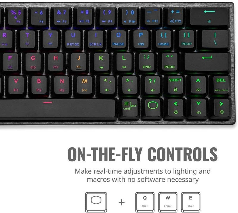 COOLER MASTER SK622 WIRELESS 60% MECHANICAL KEYBOARD SPACE GRAY WITH LOW PROFILE SWITCHES (RED RGB LINEAR) - DataBlitz