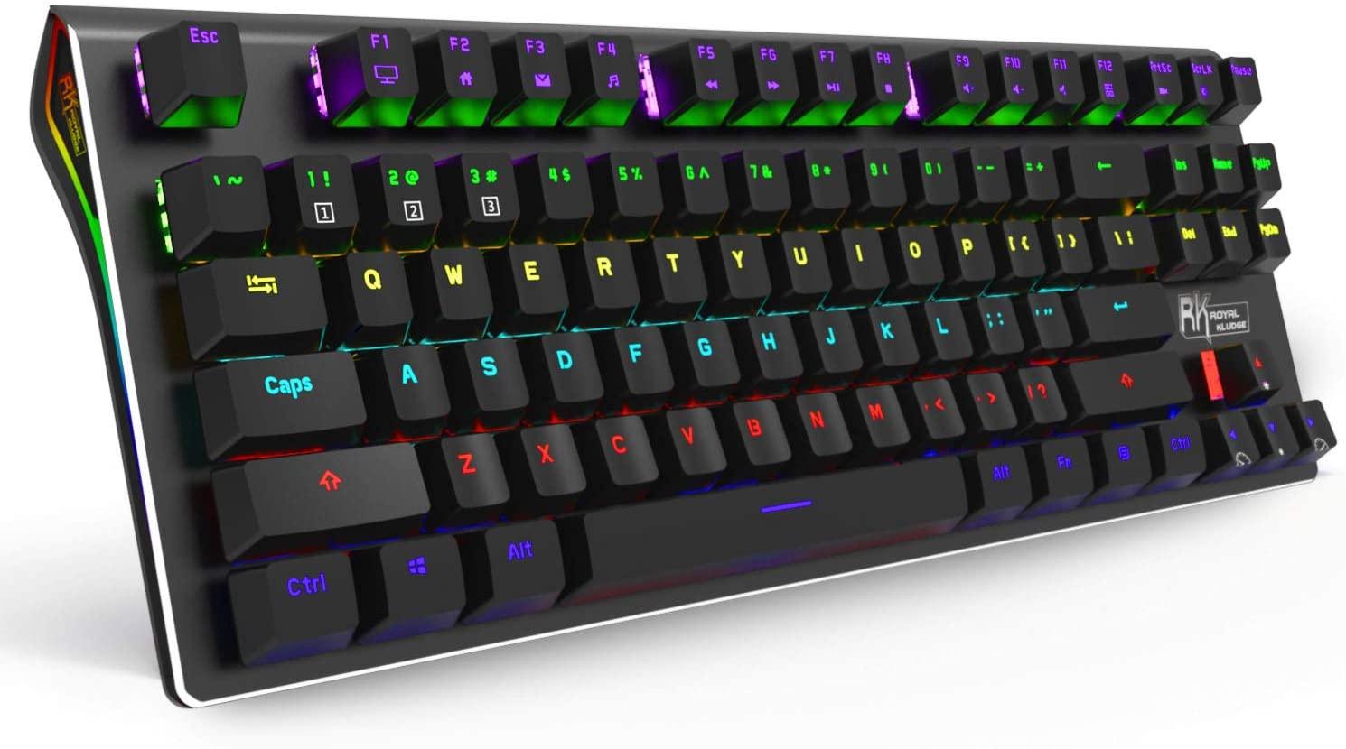 ROYAL KLUDGE G87 DUAL-MODE RGB 87 KEYS MECHANICAL KEYBOARD BLACK (BLUE SWITCH) - DataBlitz