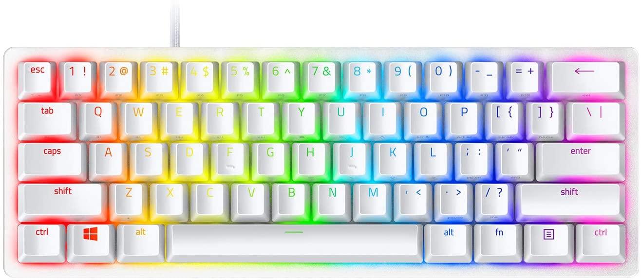 RAZER HUNTSMAN MINI OPTICAL MECHANICAL GAMING KEYBOARD (LIGHT &CLICKY) (MERCURY PURPLE SWITCHES) - DataBlitz
