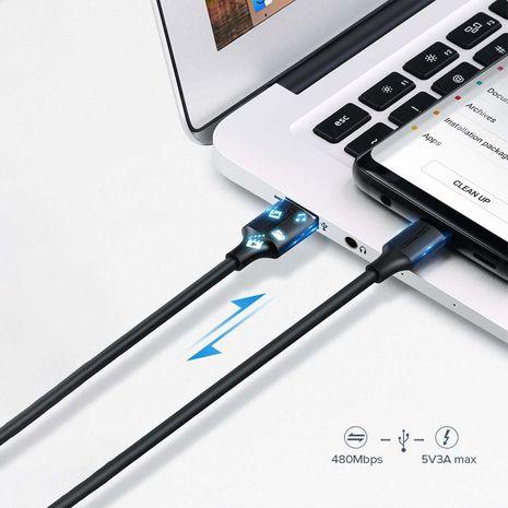 UGREEN USB-A 2.0 TO USB-C CABLE NICKEL PLATING 2M CHARGING AND DATA CABLE (BLACK) (US287/60118) - DataBlitz