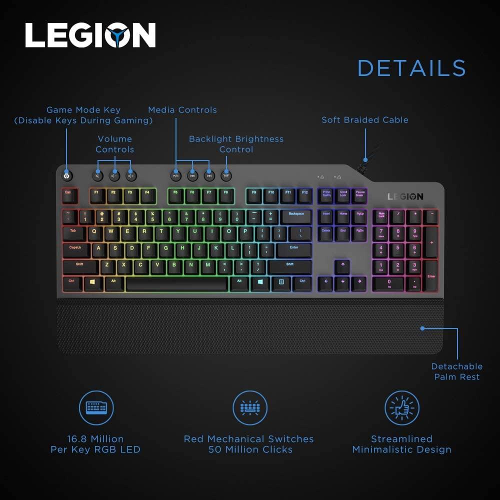 LENOVO LEGION K500 RGB MECHANICAL GAMING KEYBOARD (BLACK) - DataBlitz