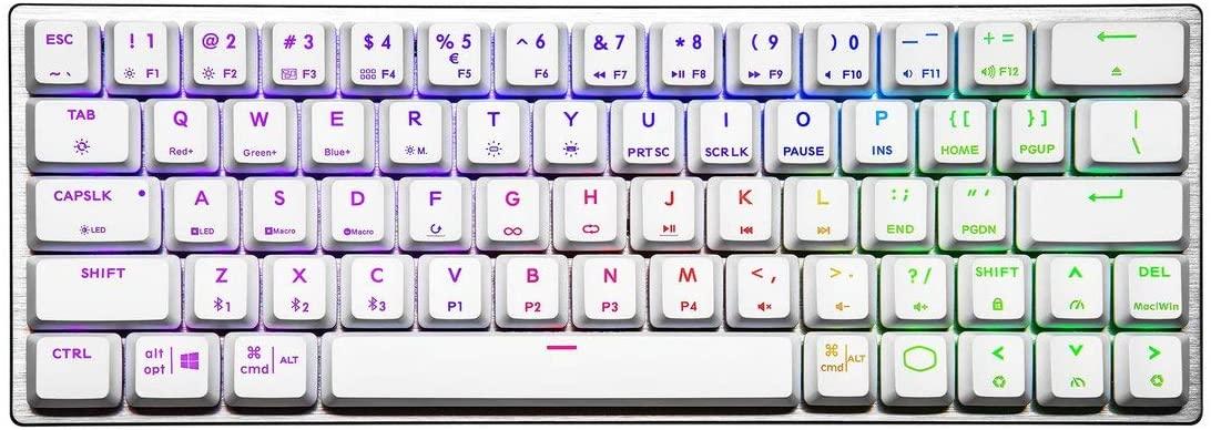 COOLER MASTER SK622 WIRELESS 60% MECHANICAL KEYBOARD SILVER WHITE WITH LOW PROFILE SWITCHES (BLUE RGB CLICKY) - DataBlitz