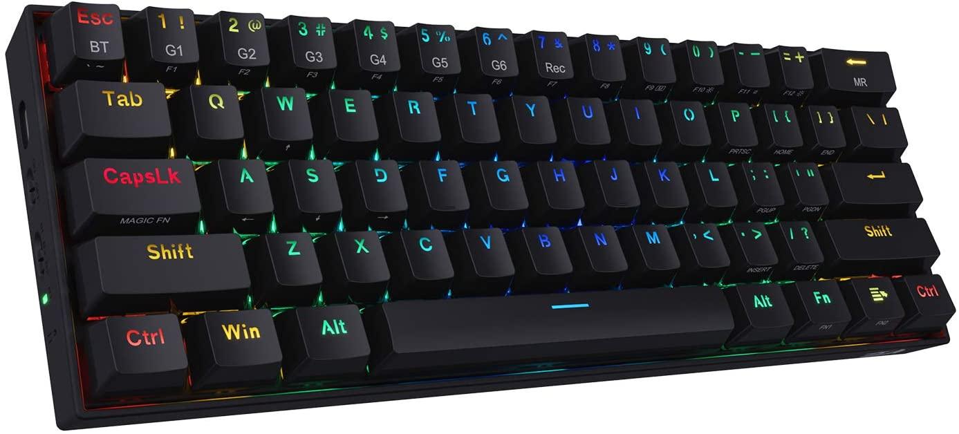 REDRAGON DRACONIC WIRELESS RGB MECHANICAL KEYBOARD (BLACK) (DUST-PROOF BROWN) (K530RGB) - DataBlitz